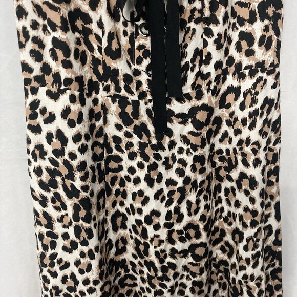 ASHLEY STEWART multicolor animal print empire waist midi a-line dress 14 - Picture 3 of 9
